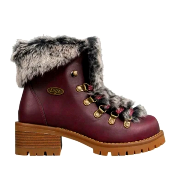NWT Lugz Adore FAUX Fux Lace Up Boots - Picture 1 of 4